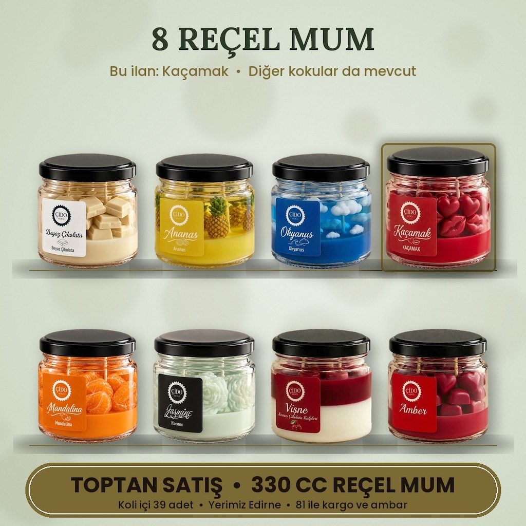 ÇİDO MİRİS REÇEL MUM 330CC KAÇAMAK TOPTAN - 3