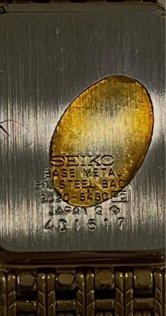 Antika Seiko Vintage Quartz ( 2030-5460) Retro Gold Erkek kol Saati - 4