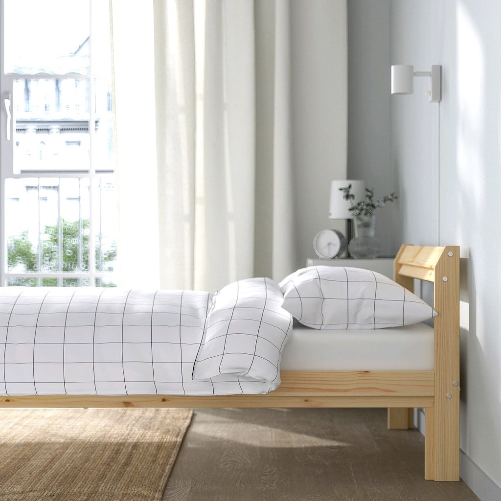 ikea doğal ahşap tek kişilik karyola - 2