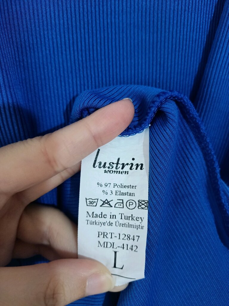 Saks Mavisi Kolsuz Dekolteli Elbise - 8