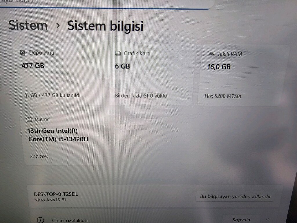 ACER NİTRO TERTEMİZ OYUNCU BİLGİSAYARI - 4