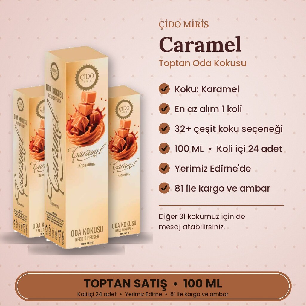 ÇİDO MİRİS CARAMEL ODA KOKUSU 100ML TOPTAN - 2