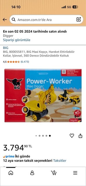 Big Maxi Kepçe Oyuncak Üzerine Binilebilir
