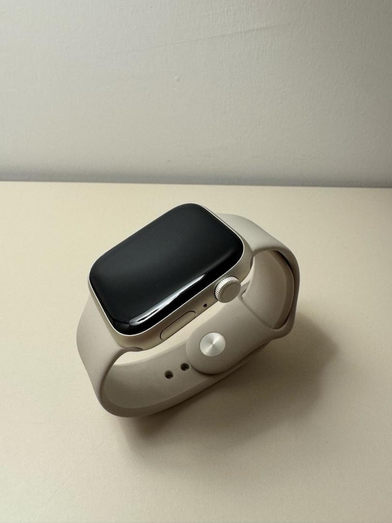 Apple Watch Seri 9 45MM Yıldız Işığı Alüminyum Kasa Spor Kordon - 6