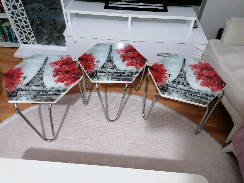 3 lü zigon Sehpa, şık tasarım sıfır ayarında - 2