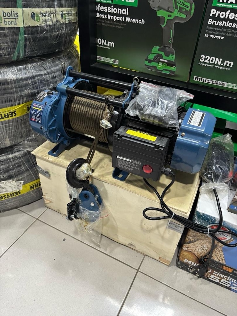 Sıfır 1.5 Tonluk Elektrikli Vinç / Calaskar - 220V 2200W - 3