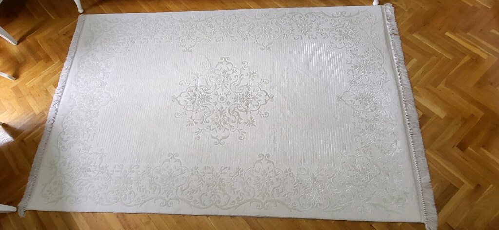 Beyaz Simli ipek Halı - 7