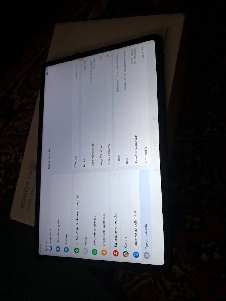YURTİÇİ 256GB 8RAM 12.1İNÇ ORJİNAL TABLET HONOR PAD 9 - 6