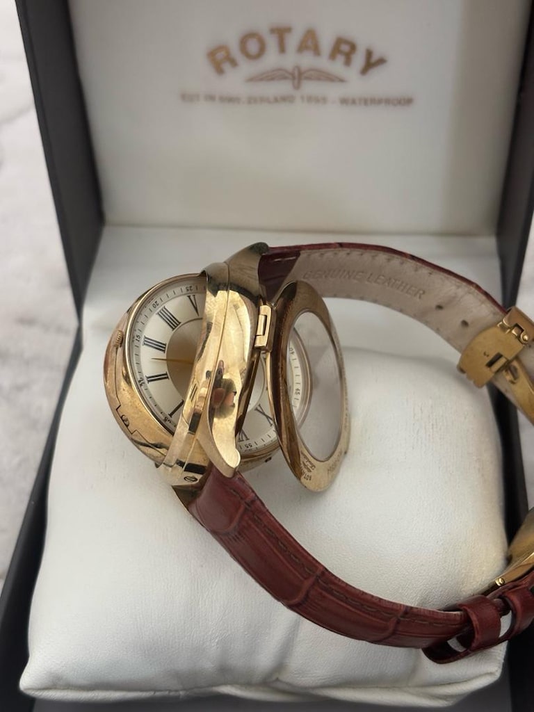 Rotary Swiss Made Çift Kadran Erkek Kol Saati - 5