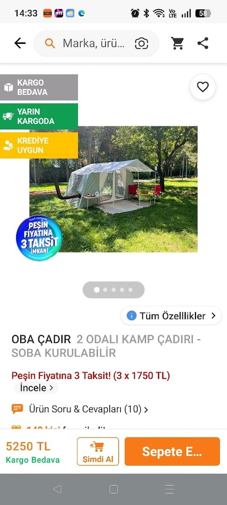çadır içten kurmalı - 2