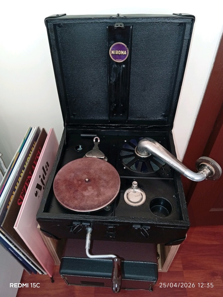 GRAMOFON ORJİNAL AVRUPA ÜRETİMİ ANTİKA - 5