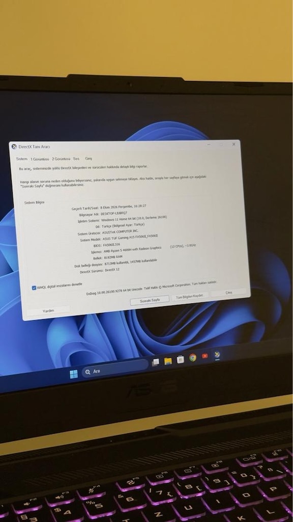 ASUS TUF GAMING LAPTOP DOPDOLU EKSTRA - 3