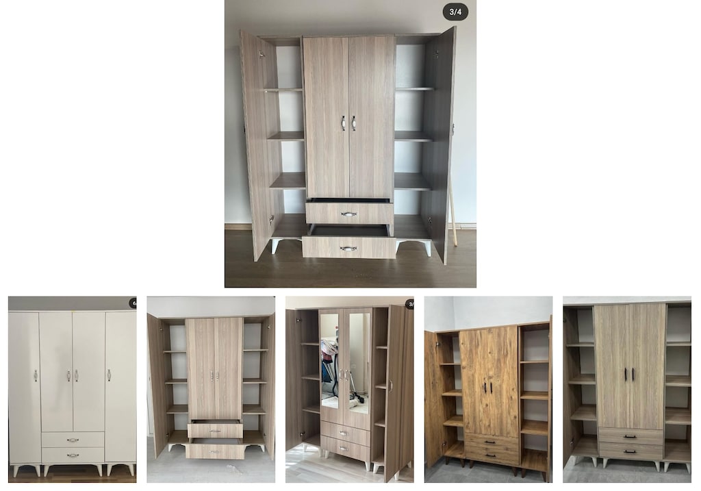 4 kapaklı elbise dolabı xomhbicgot - 6