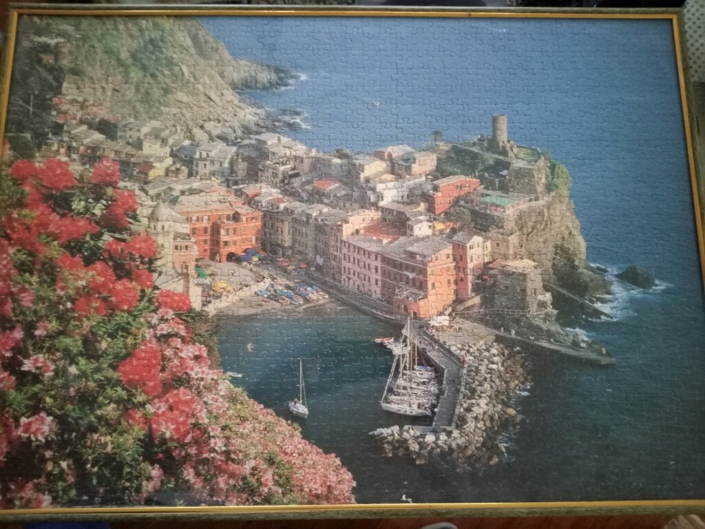 Çerçeveli Sahil Manzaralı Puzzle Tablo - 3