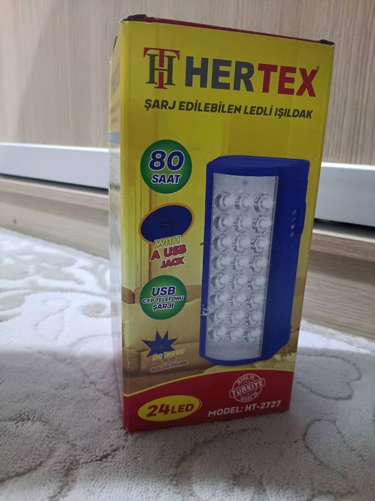 Sıfır Hertex HT-2727 Şarj Edilebilir 24 LED Işıldak - 3