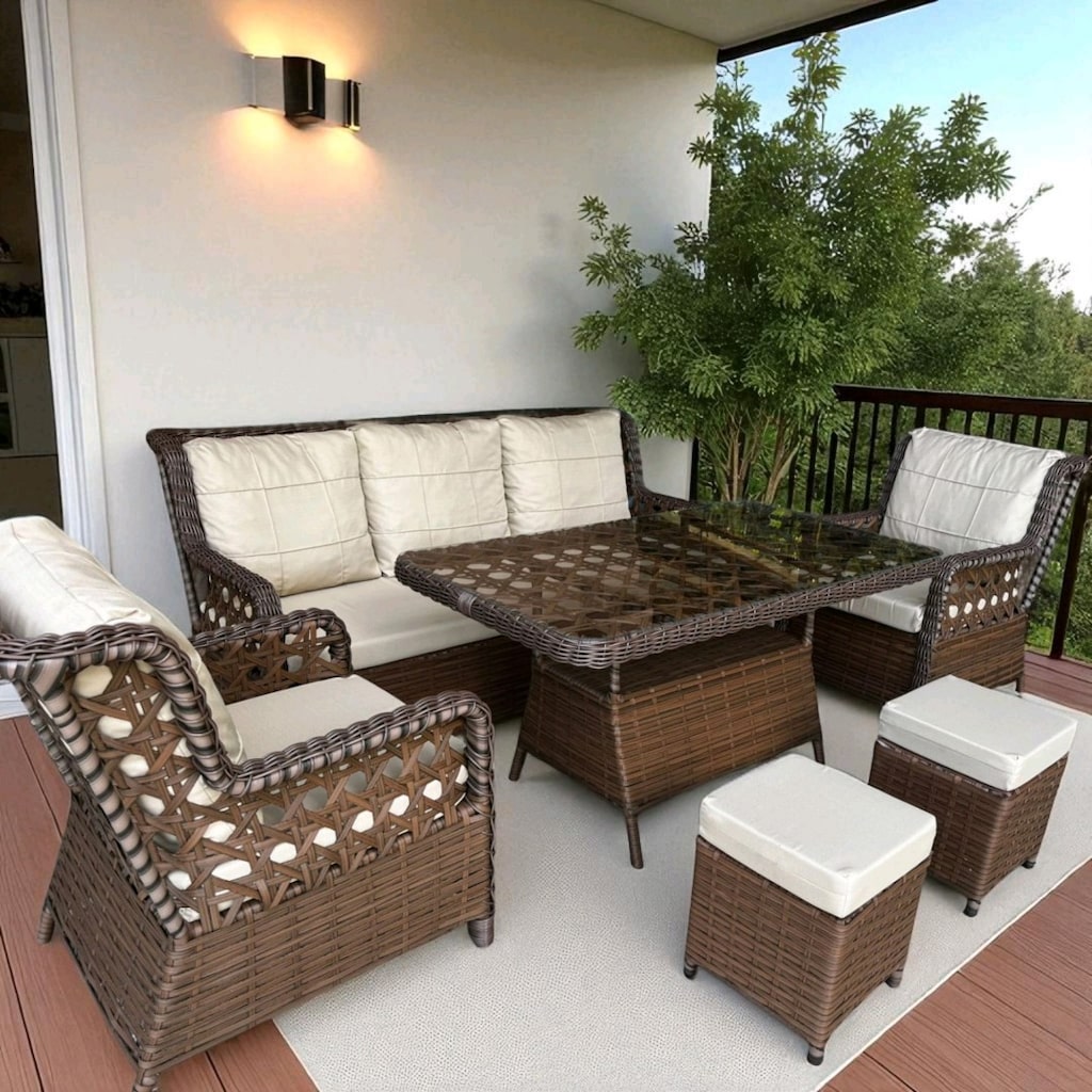 teras mobilyası, bahçe balkon mobilyasi, rattan koltuk takımı - 4