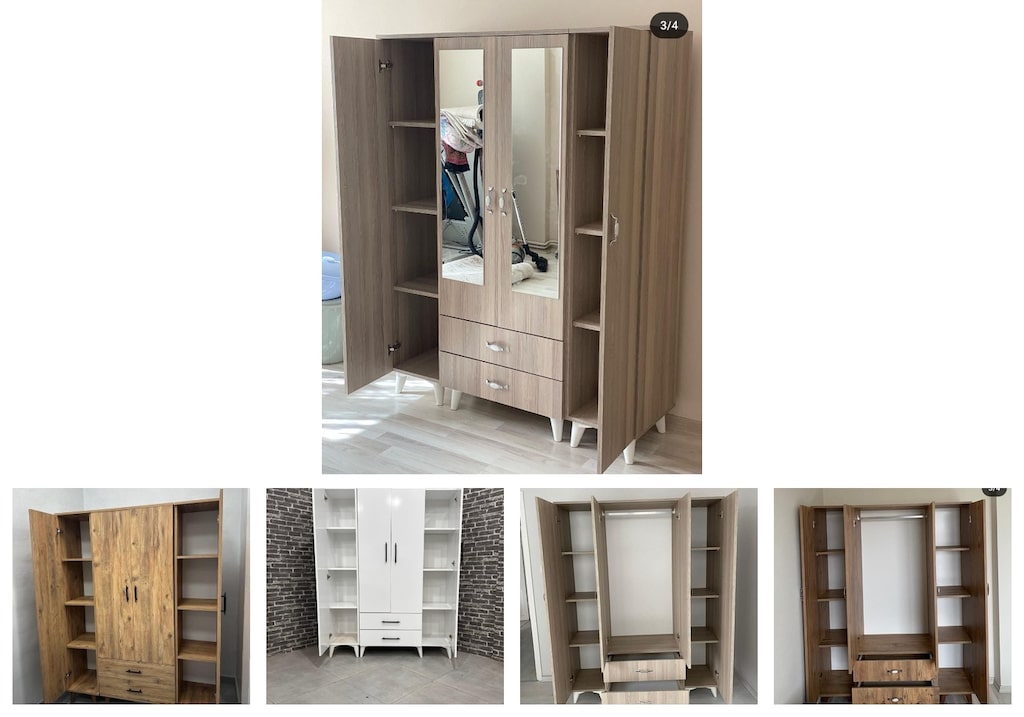 4 kapaklı elbise dolabı lbdvsdxqlz - 2