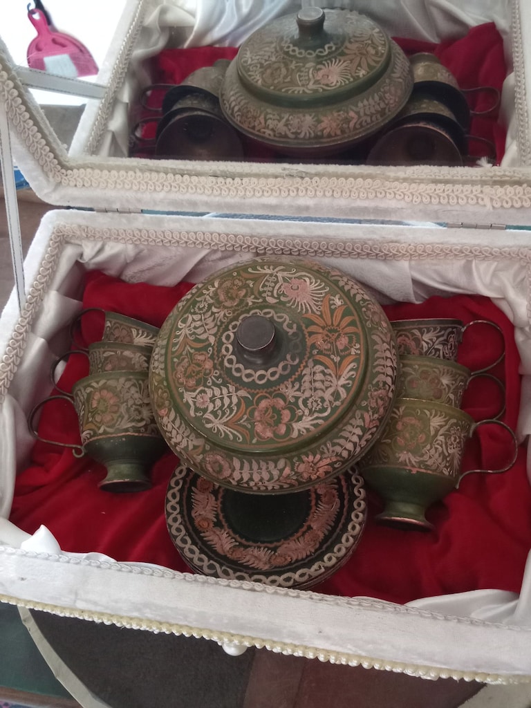 Bakır İşlemeli Sunumluk cincan takimi - 3