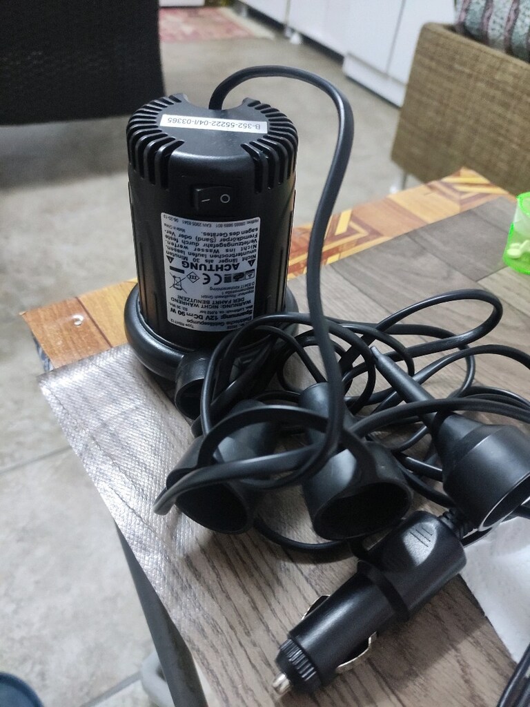12V DC çakmaklık girişli 90W gücünde elektrikli hava şişirme pompası - 3
