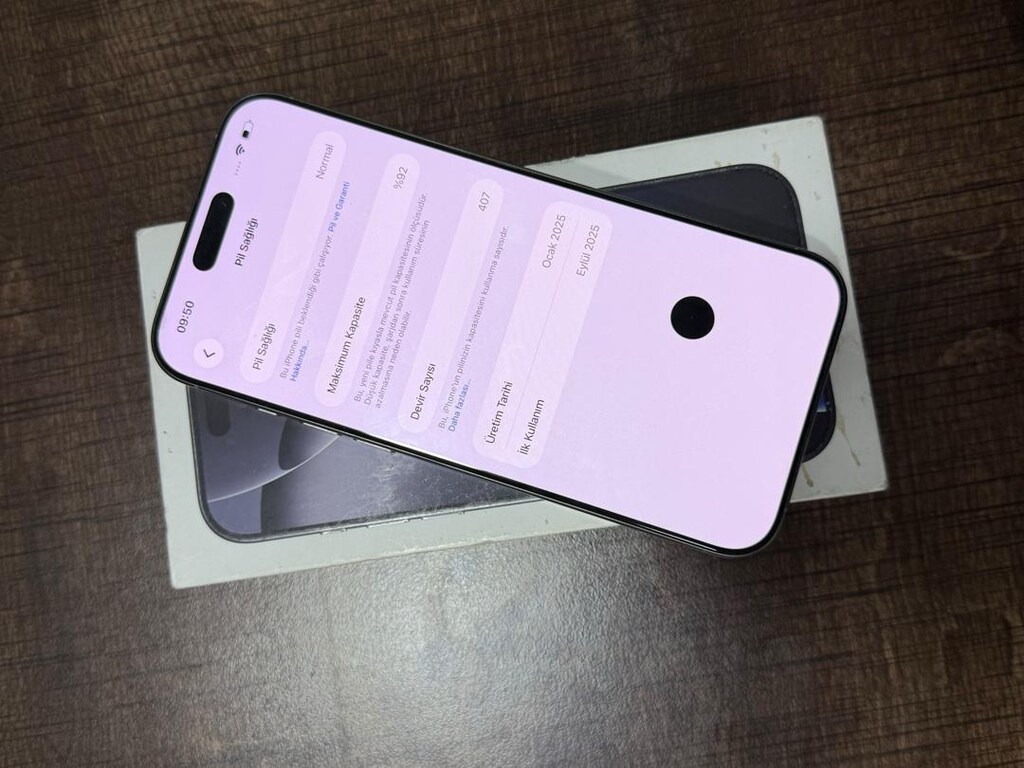 İPHONE 16 PRO MAX 256GB NATUREL TİTANYUM PİL SAĞLIĞI 92 YD - 10