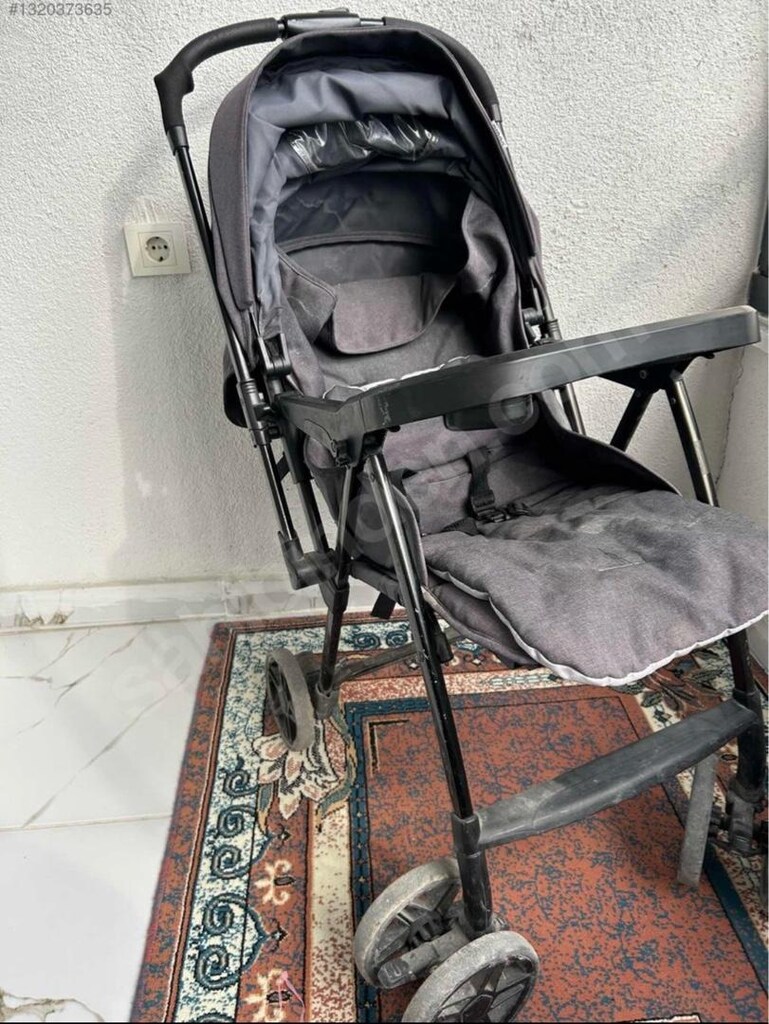 şık ve rahat gri bebek arabası - 4