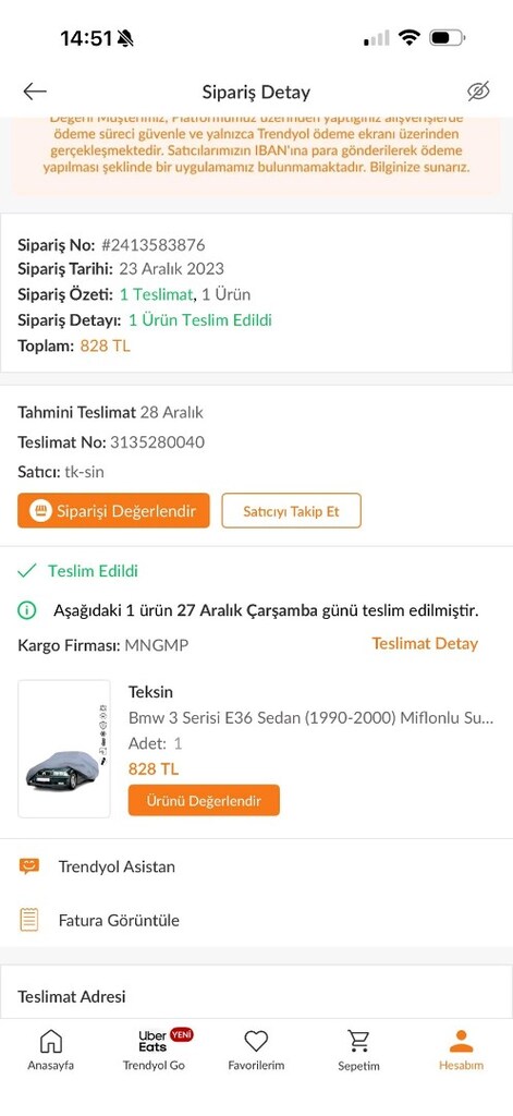 Bmw 3 Serisi E36 Sedan 1990 2000 Miflonlu Su geçirmez brnda - 4