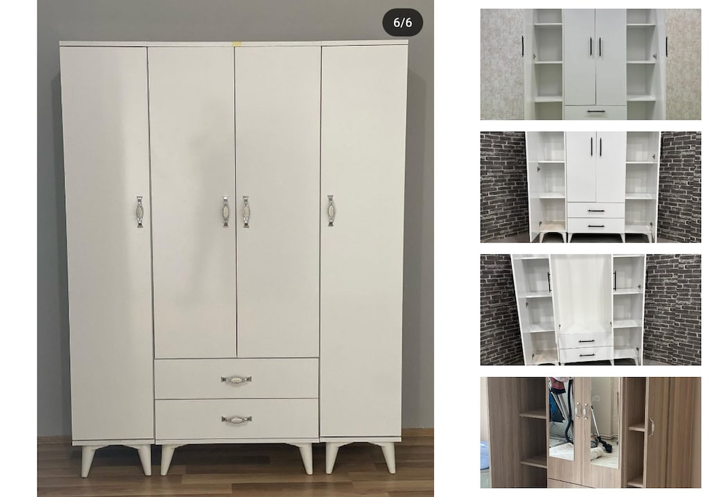 4 kapaklı elbise dolabı wgfzvbxmzw - 3