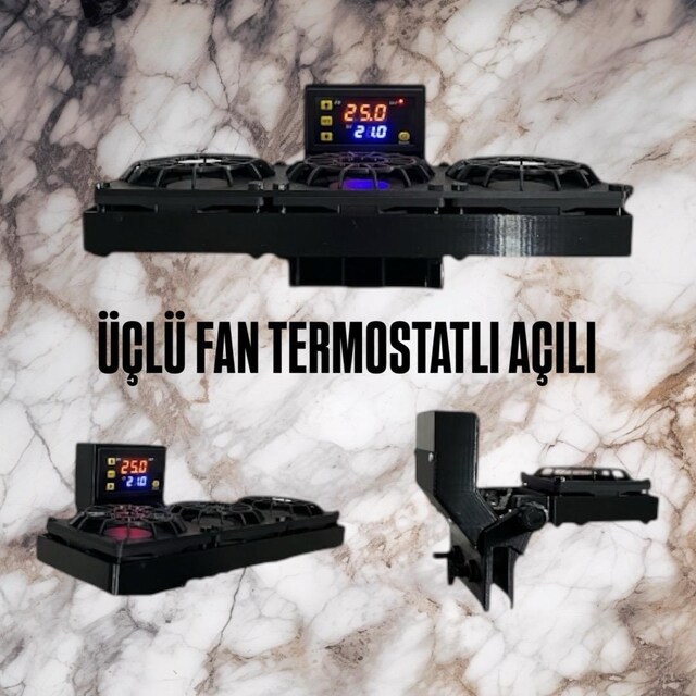 Üçlü Fan Termostatlı Akvaryum Soğutucu