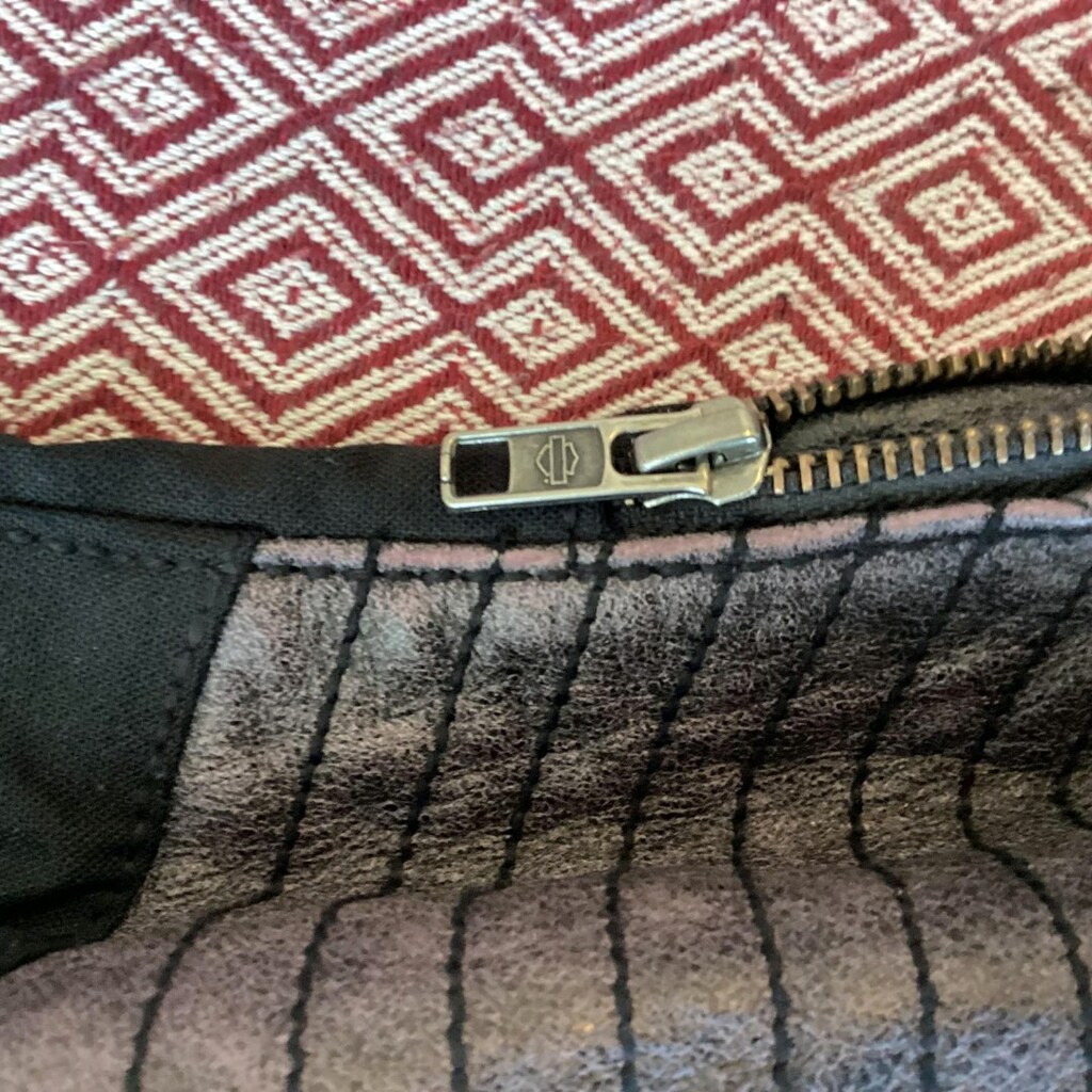Harley Davidson mor tonlu kadın sürüş pantolonu. iç astarı saten mor. - 13