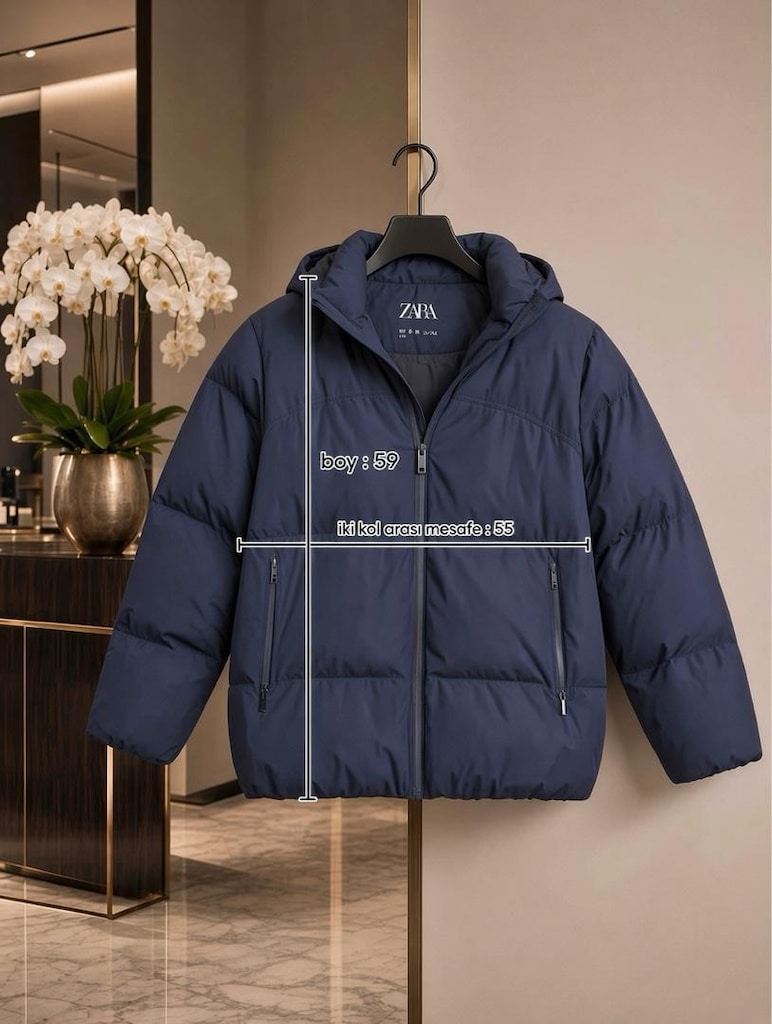 Zara Lacivert Çocuk Şişme Mont - 4