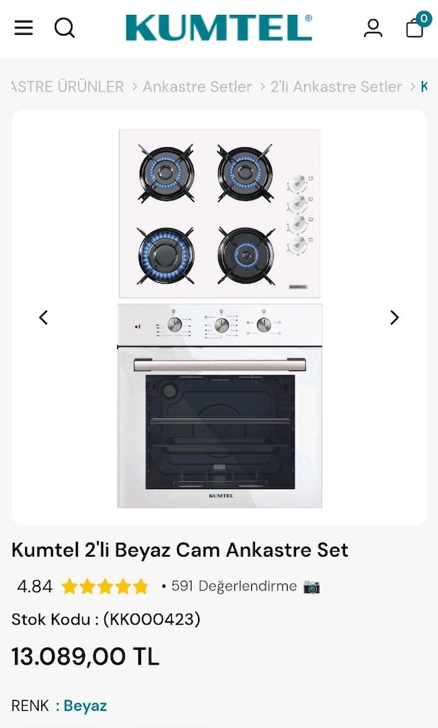 DEV KAMPANYA KUMTEL ANKASTRE SET 2 Lİ SET ÜCRETSİZ MONTAJ KURULUM