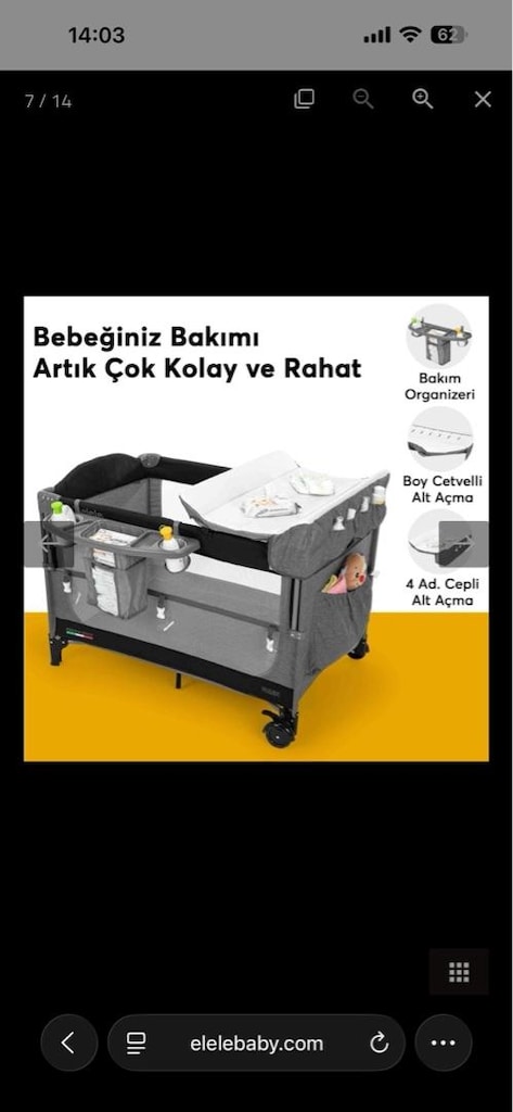 Eleele 5 in 1 anne yanı park yatak - 4