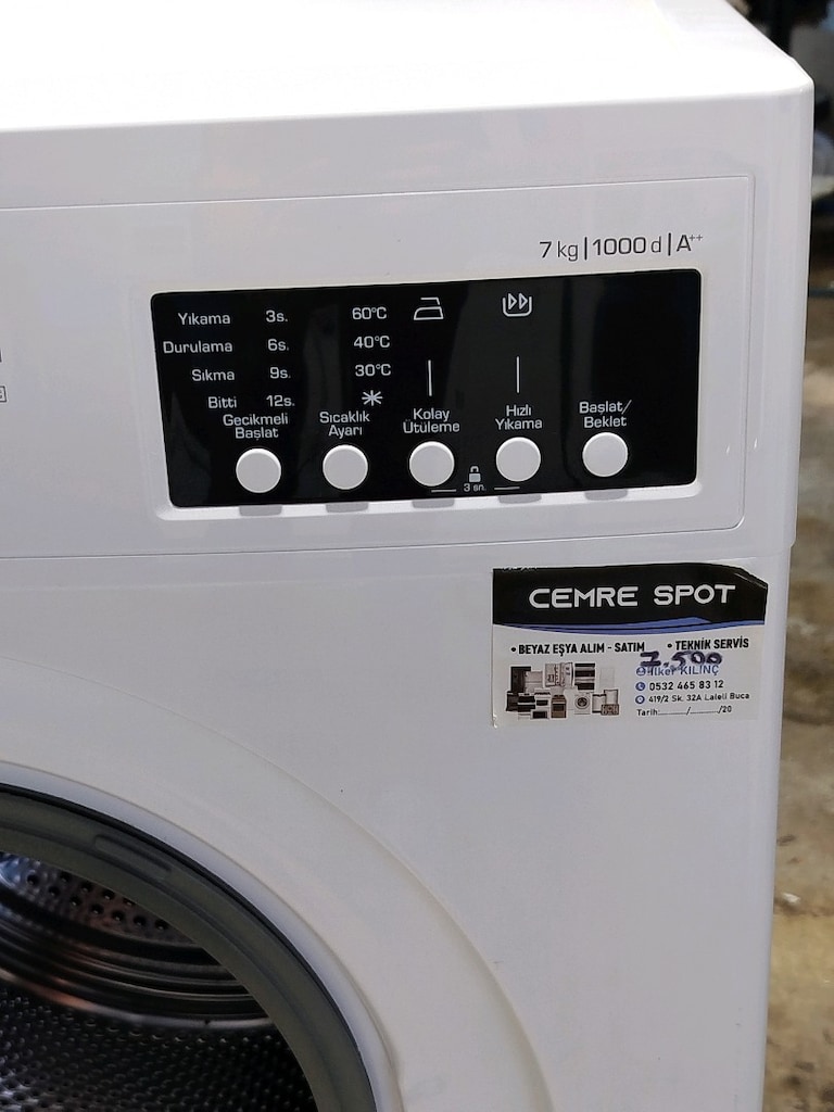 VESTEL 7 KG ÇAMAŞIR MAKİNESİ İZMİR İÇİ 3 AY GARANTİMİZ VARDIR - 7