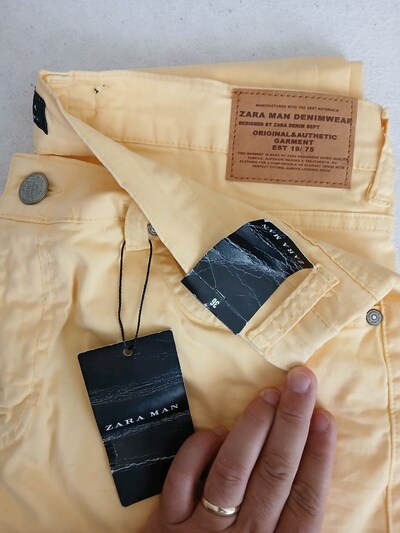 Zara 30 beden sarı renk pantolon unisex