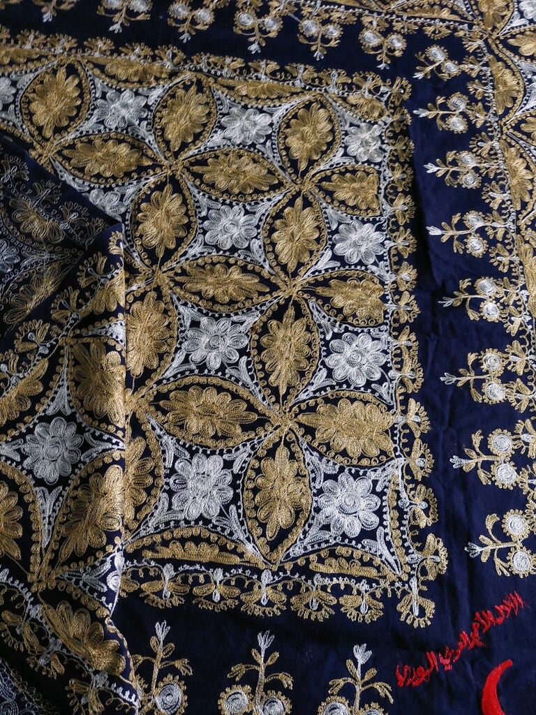 ANTIKA ESKI SUZANI NAKIS ÖRTÜ 120CM SİFİR SANDİKTAN TERTEMİZ - 6