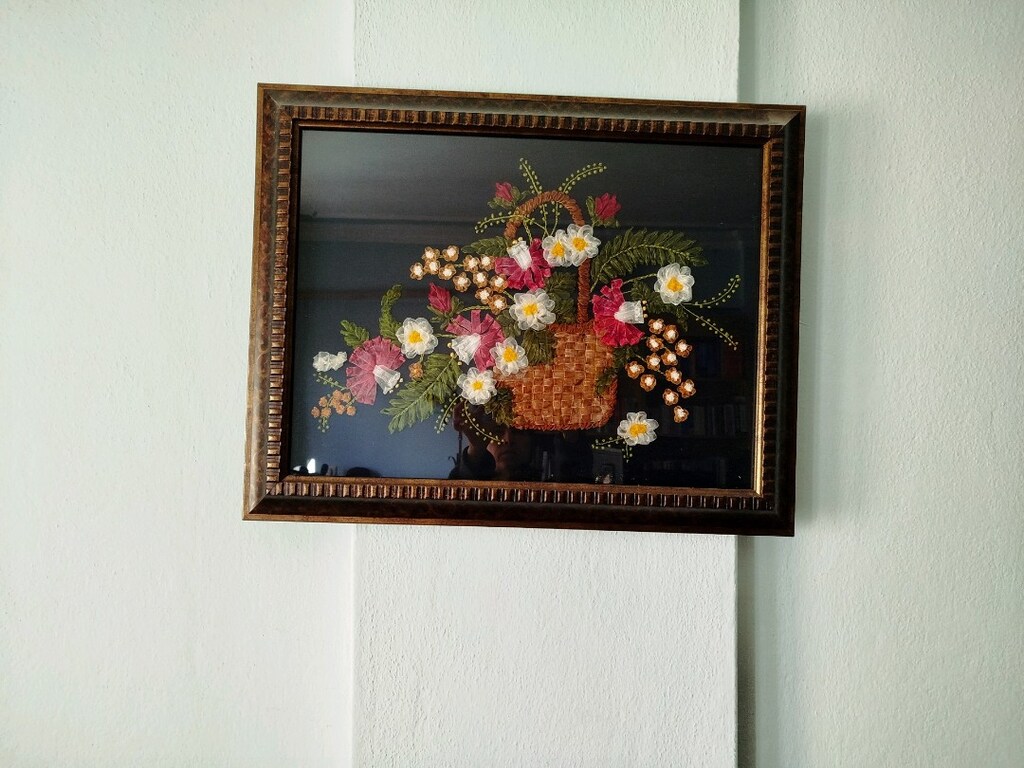 Vintage El yapımı tablo 52x66 cm - 14