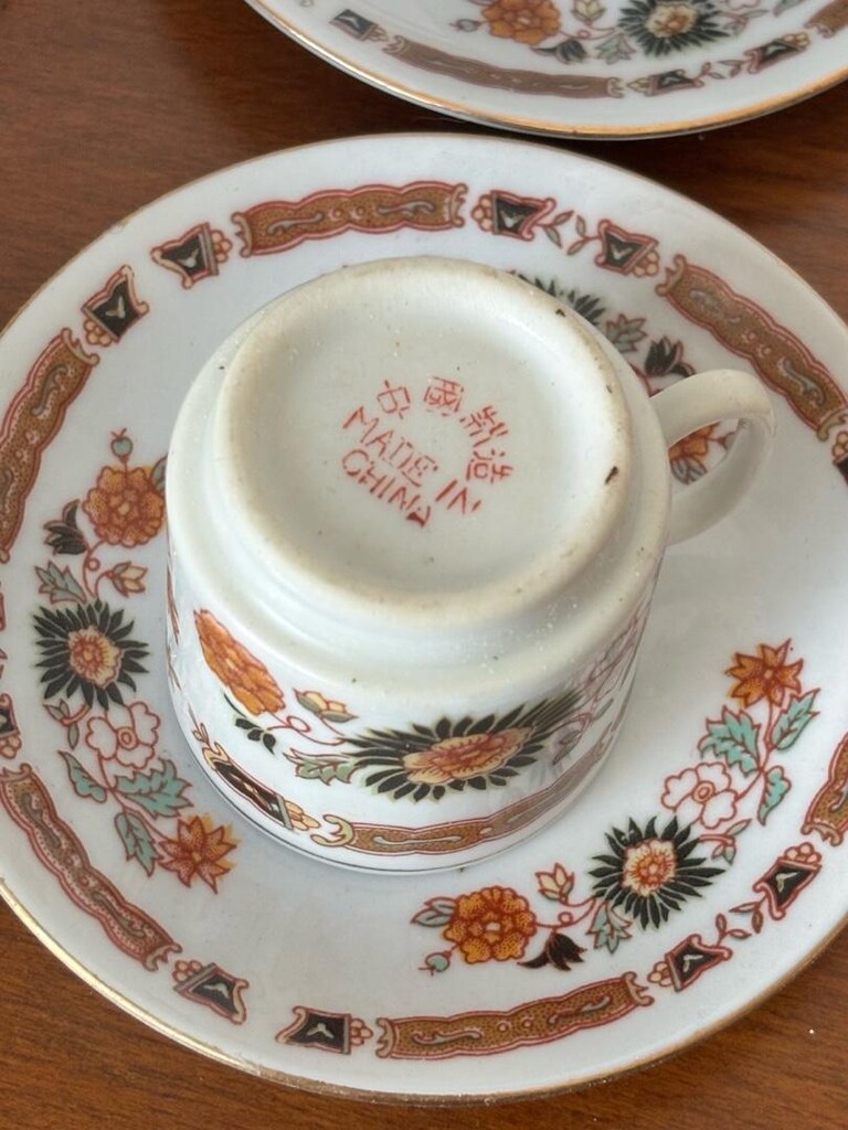 Vintage Çin Damgalı Fincan Takımı - 9