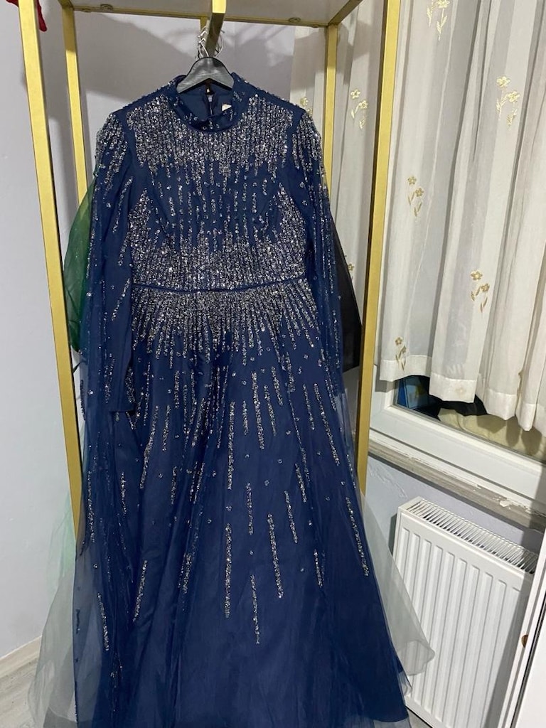 taşlı ağır abiye elbise - 2
