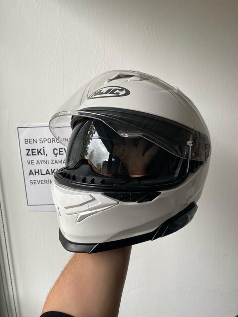 PARLAK BEYAZ HJC KASK
