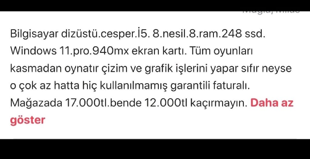Oyuncu cesper dizüstü bilgisayarı..garantili.faturalı sıfır neyse o . - 2