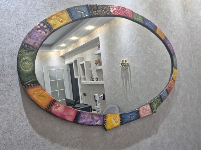Ayna_130x76 cm Özel Tasarım El Yapımı Seramik Çerçeveli Oval Ayna