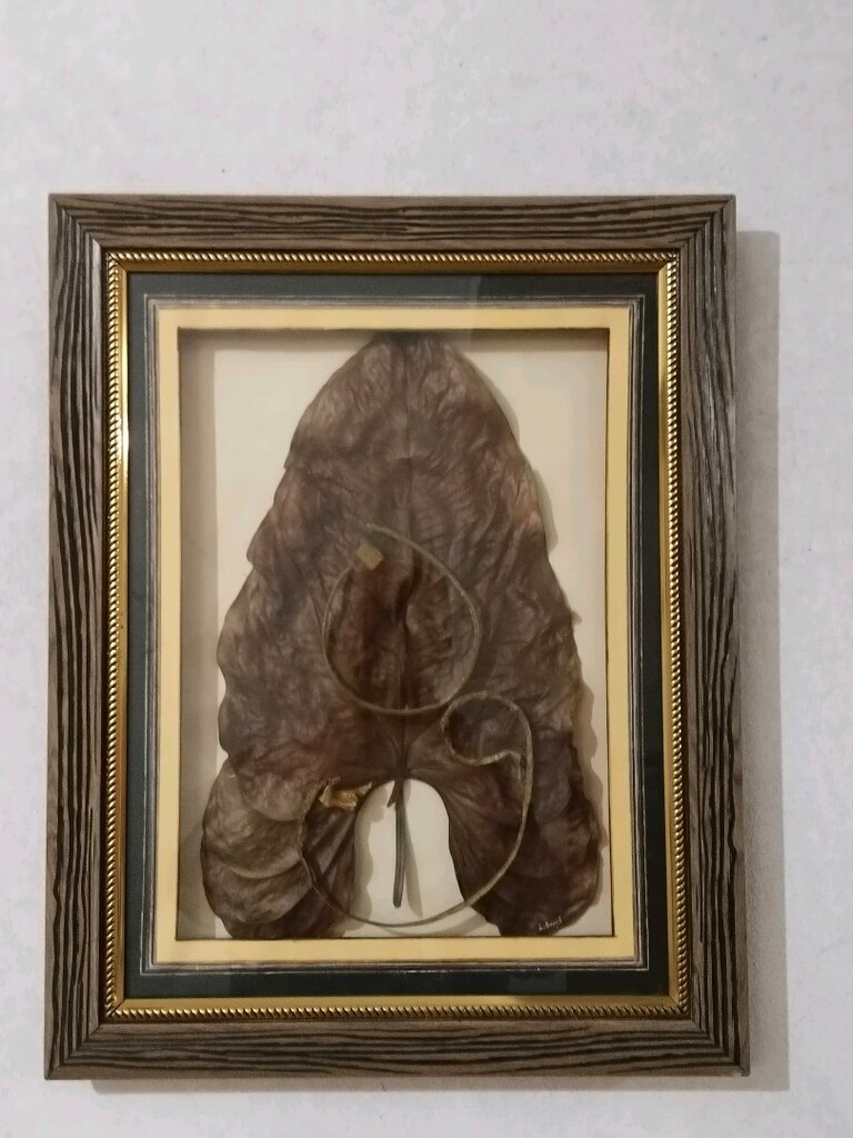 Üç boyutlu yaprak üzerine Vav,Nun işlenmiş Tablo. - 2