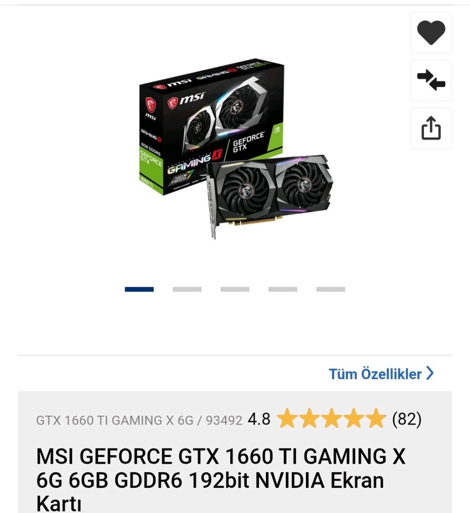 MSI GTX 1660 ti gaming x - letgo'dan Sıfırından Uygun Fiyata Al