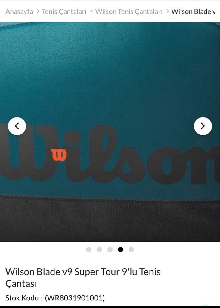 wilson blade v9 model 9 raketlik sıfır tenis çantası probag - 6