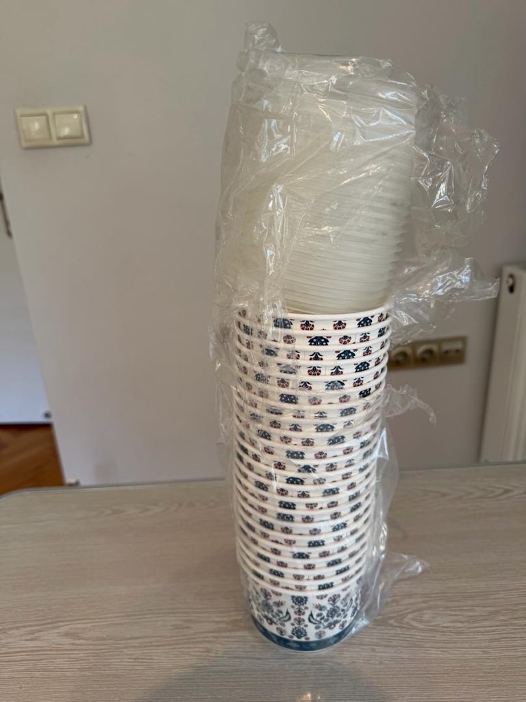 45 Adet Huhtamaki Kırmızı Parti Bardağı (400 ml)+Çerez Kasesi - 3
