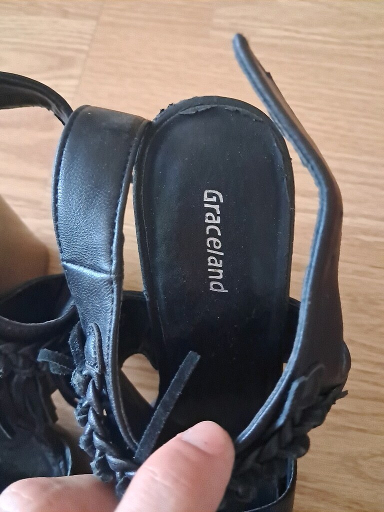 bohem deri topuklu püsküllü sandalet - 2
