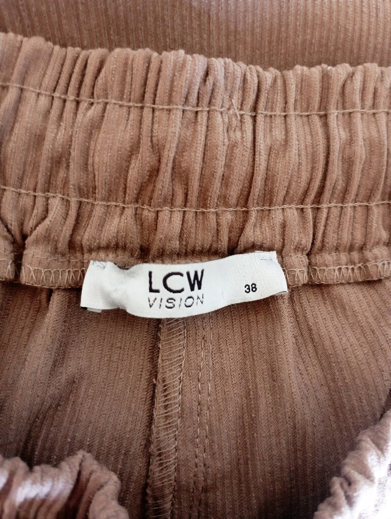 LCW Vision Kahverengi Bol Kalıp Loose Fit Fitilli Kadife Pantolon - 2