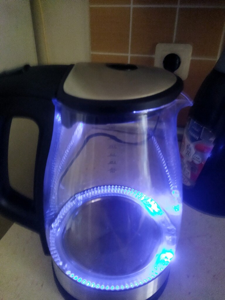 mavi ışıklı Cam kettle sim tech - 3