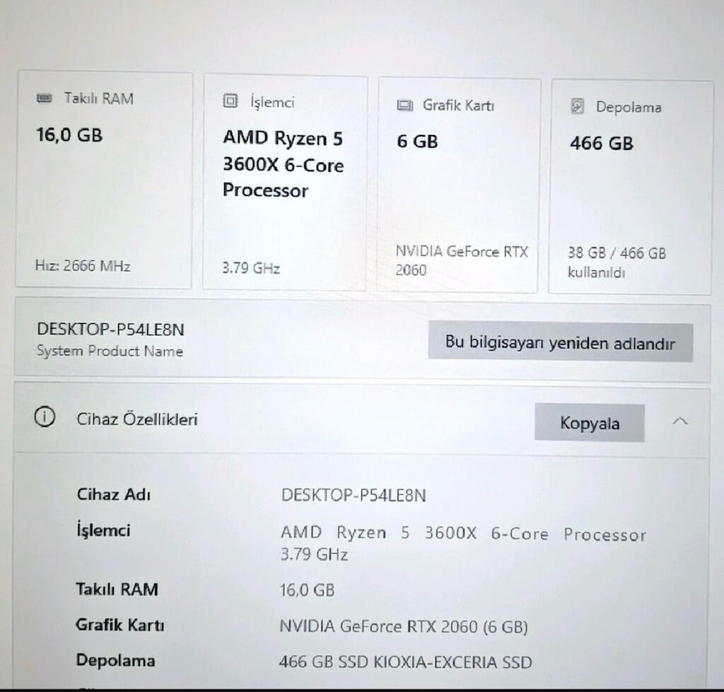 Full Set Performans Canavarı! Ryzen 5 3600X + RTX 2060 + Mekanik Klavy - 5