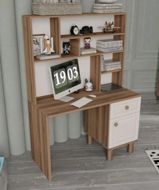 Çalışma masası kitaplık mebran mdf sıfır imalattan
